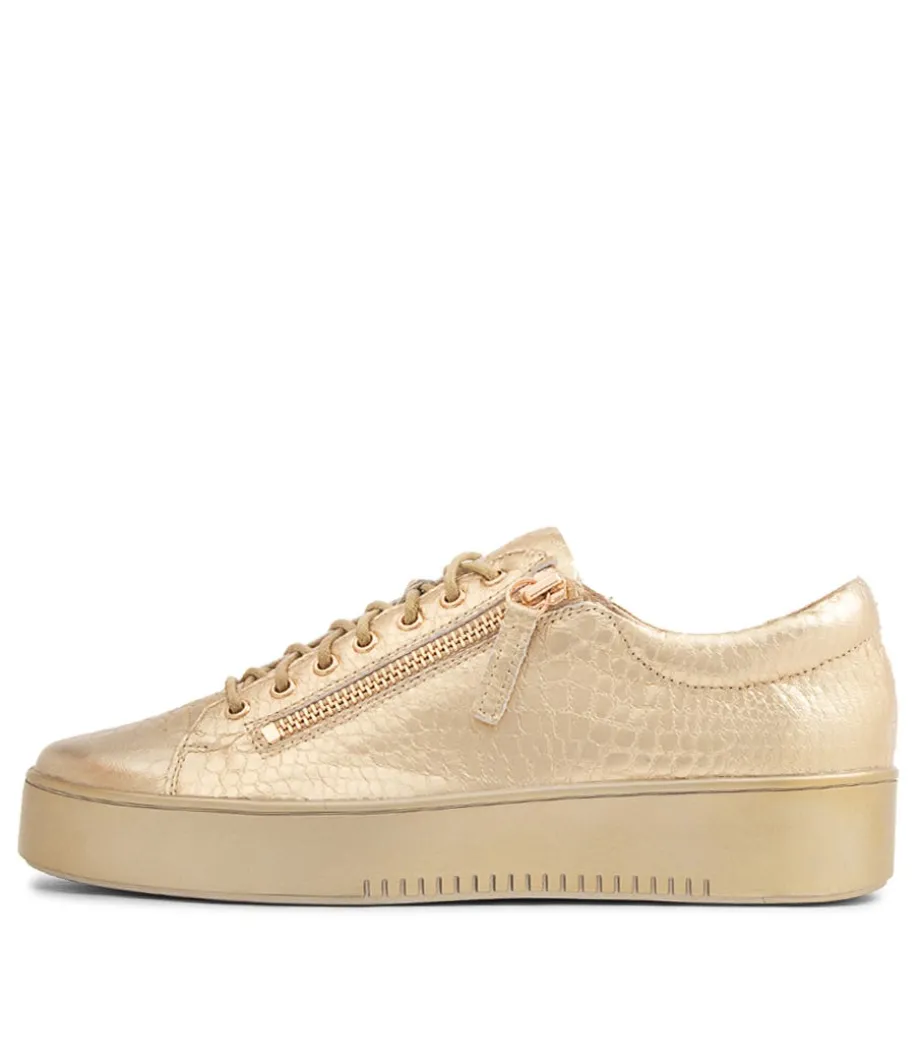 Laila Gold Croco Leather Sneakers Gs