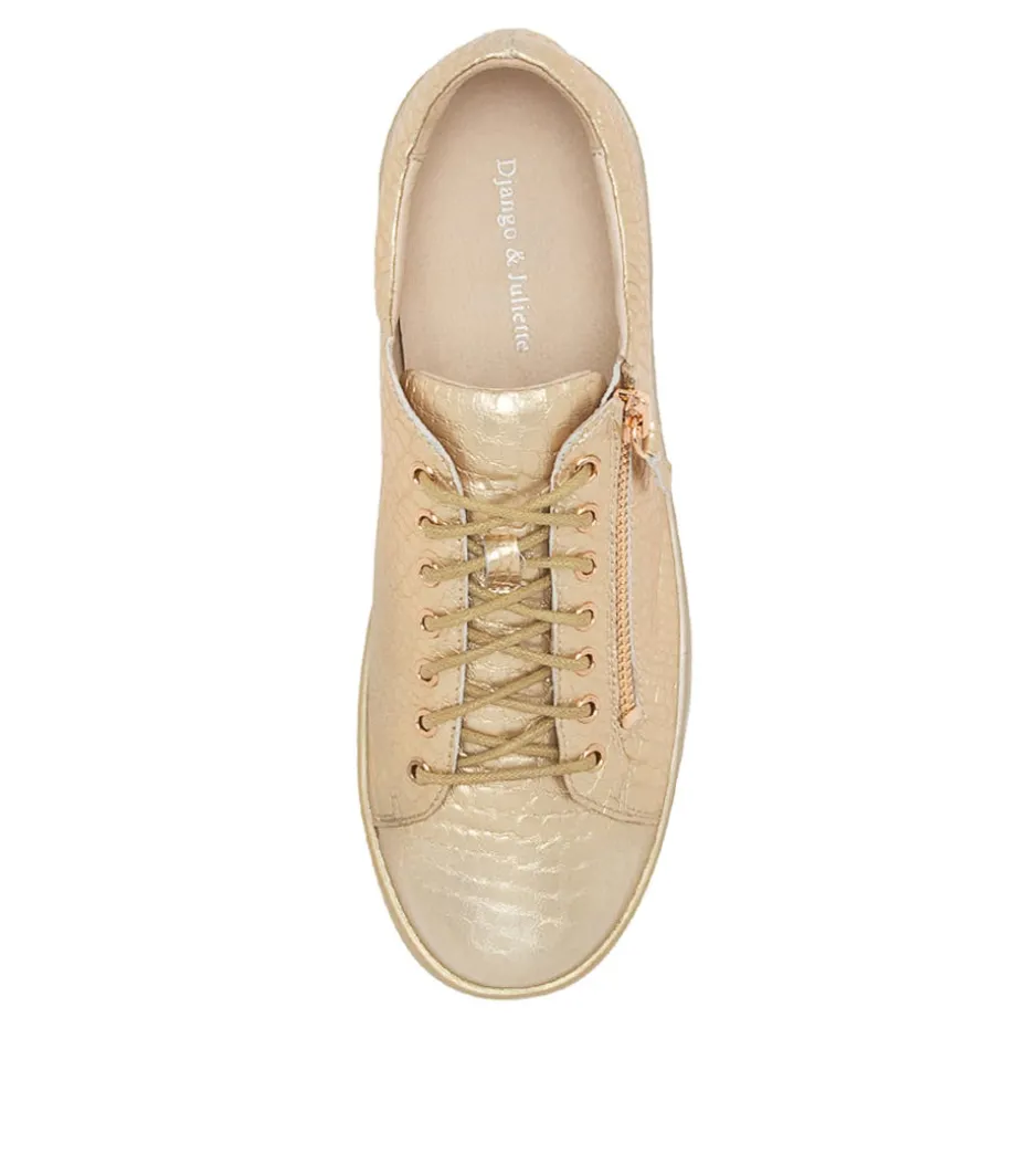 Laila Gold Croco Leather Sneakers Gs