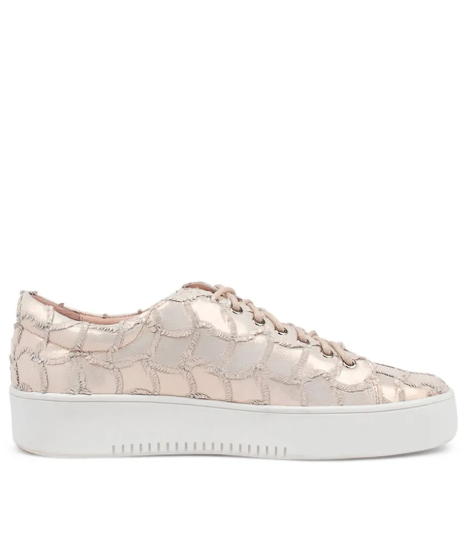 Laila Nude Frill Leather Sneakers