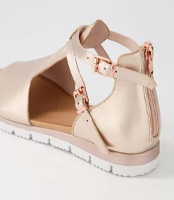 Lakrisha Pale Rose Gold Leather Sandals
