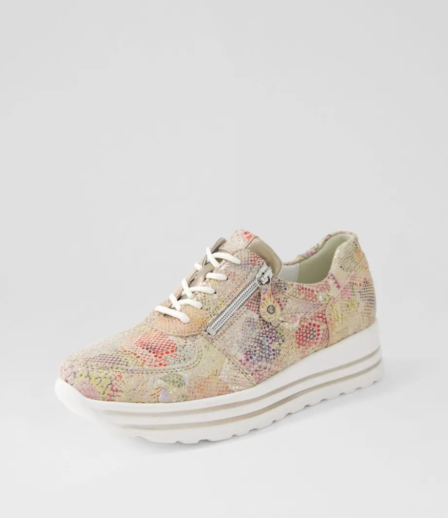 Lana Rosa Light Gold Leather Sneakers