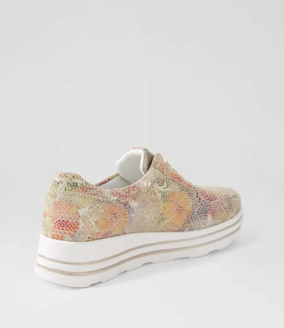 Lana Rosa Light Gold Leather Sneakers