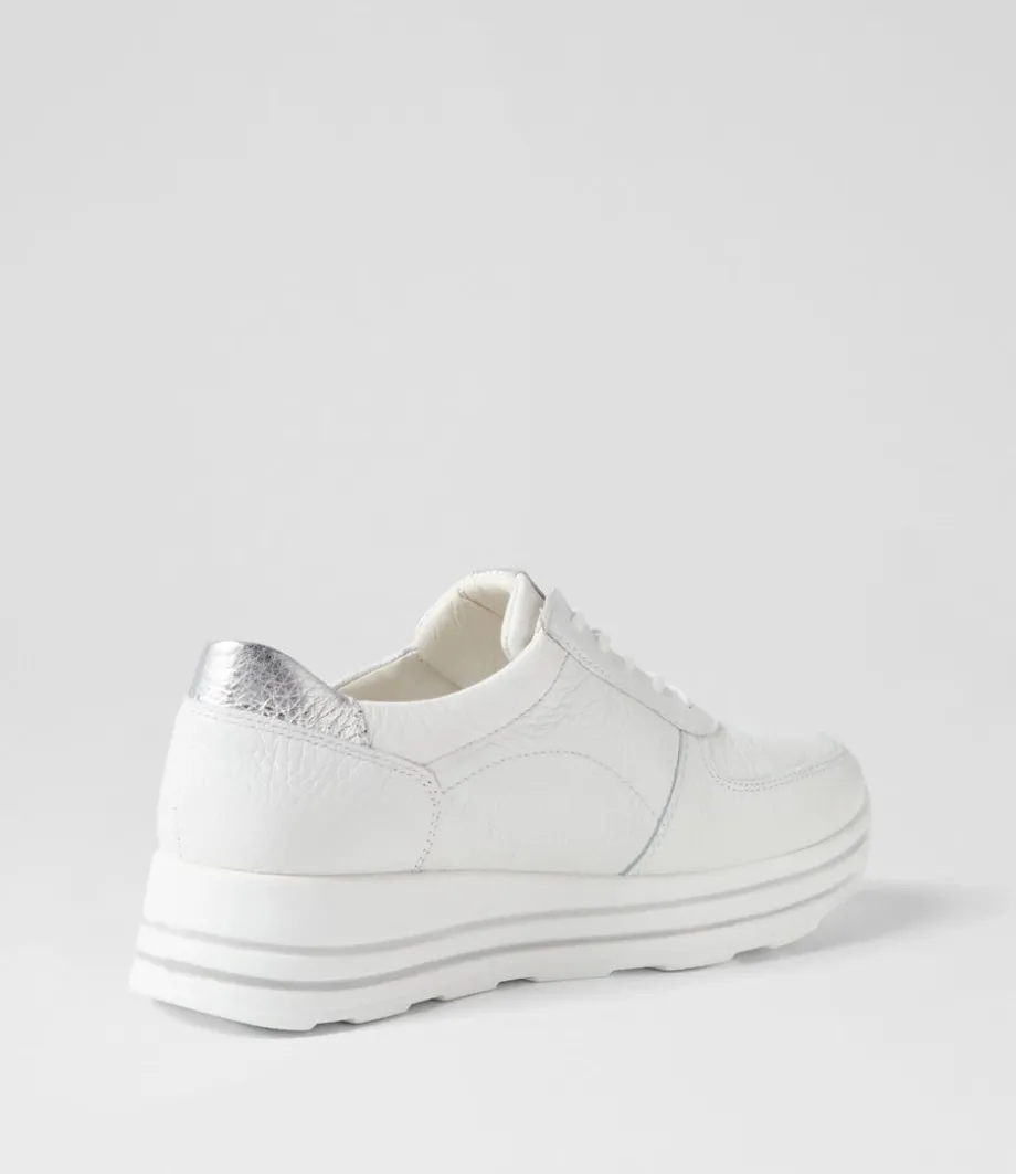 Lana Weiss Silber Leather Sneakers