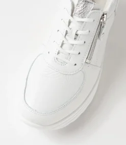 Lana Weiss Silber Leather Sneakers