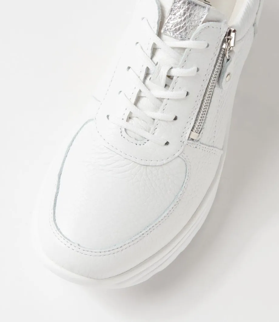 Lana Weiss Silber Leather Sneakers