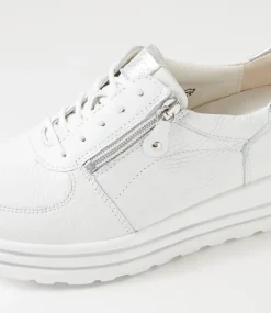Lana Weiss Silber Leather Sneakers