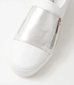 Laroon White Silver Leather Sneakers