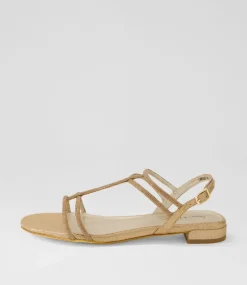 Laroza Lrg Champagne Fabric Jewels Sandals