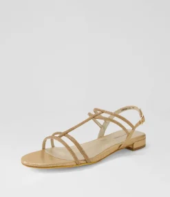 Laroza Lrg Champagne Fabric Jewels Sandals