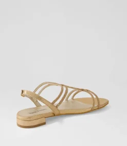 Laroza Lrg Champagne Fabric Jewels Sandals