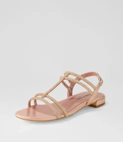 Laroza Nude Fabric Jewels Sandals