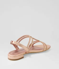 Laroza Nude Fabric Jewels Sandals