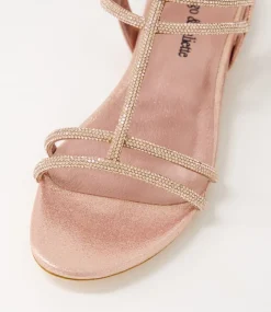 Laroza Nude Fabric Jewels Sandals
