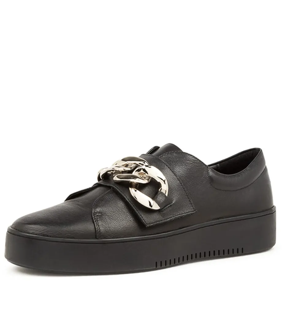 Layan Casual Black Leather Sneakers