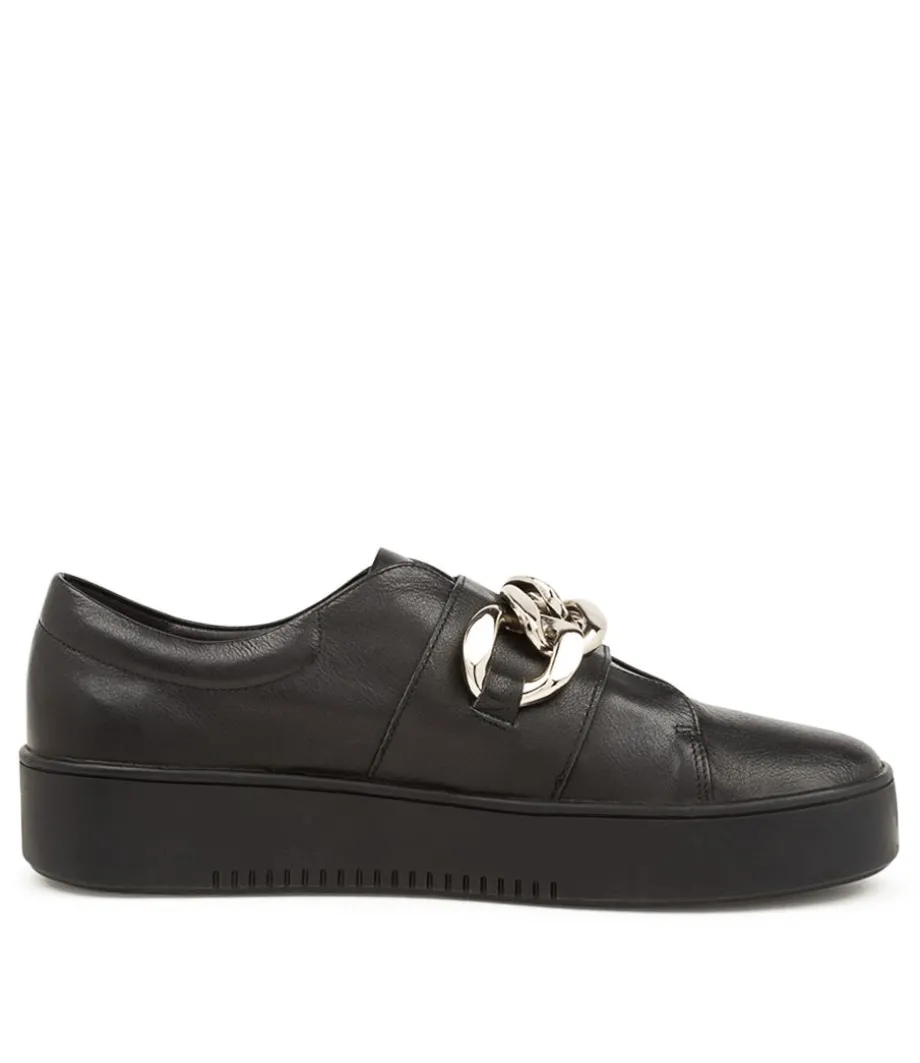 Layan Casual Black Leather Sneakers