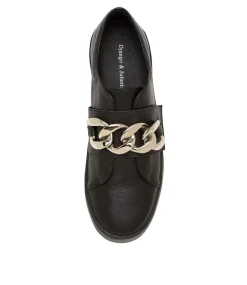 Layan Casual Black Leather Sneakers