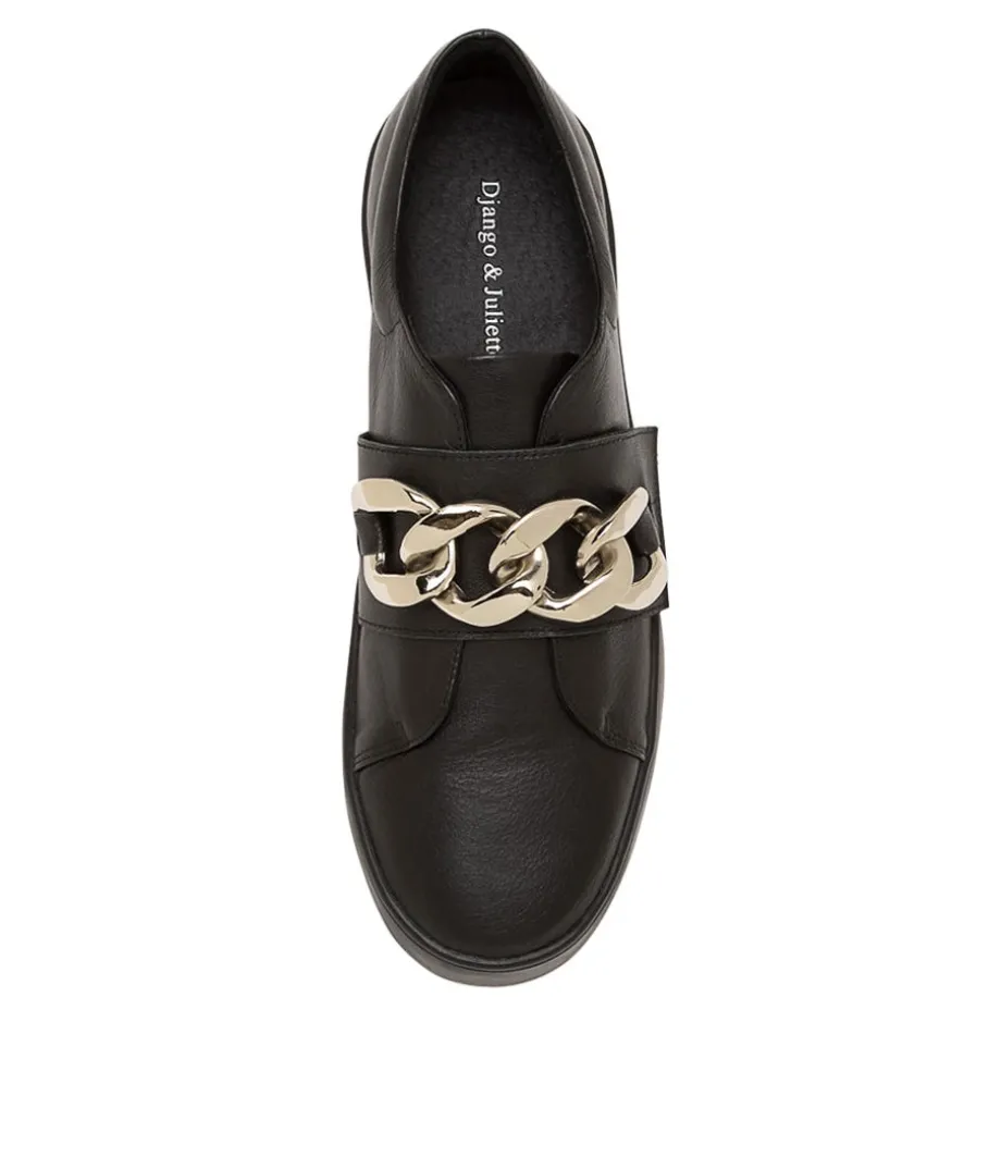Layan Casual Black Leather Sneakers