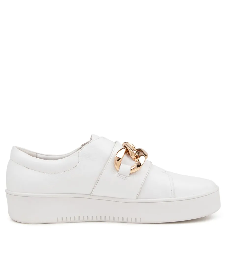 Layan White Leather Sneakers White Sole