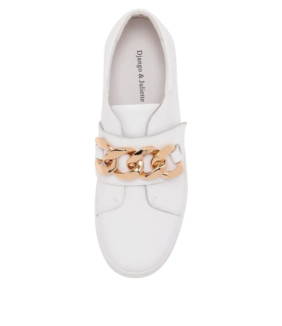 Layan White Leather Sneakers White Sole
