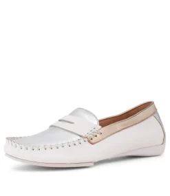 Leisa White Metallic Multi Loafers