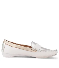 Leisa White Metallic Multi Loafers
