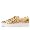 Leitha Old Gold Leather Sneakers