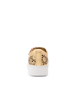 Leitha Old Gold Leather Sneakers