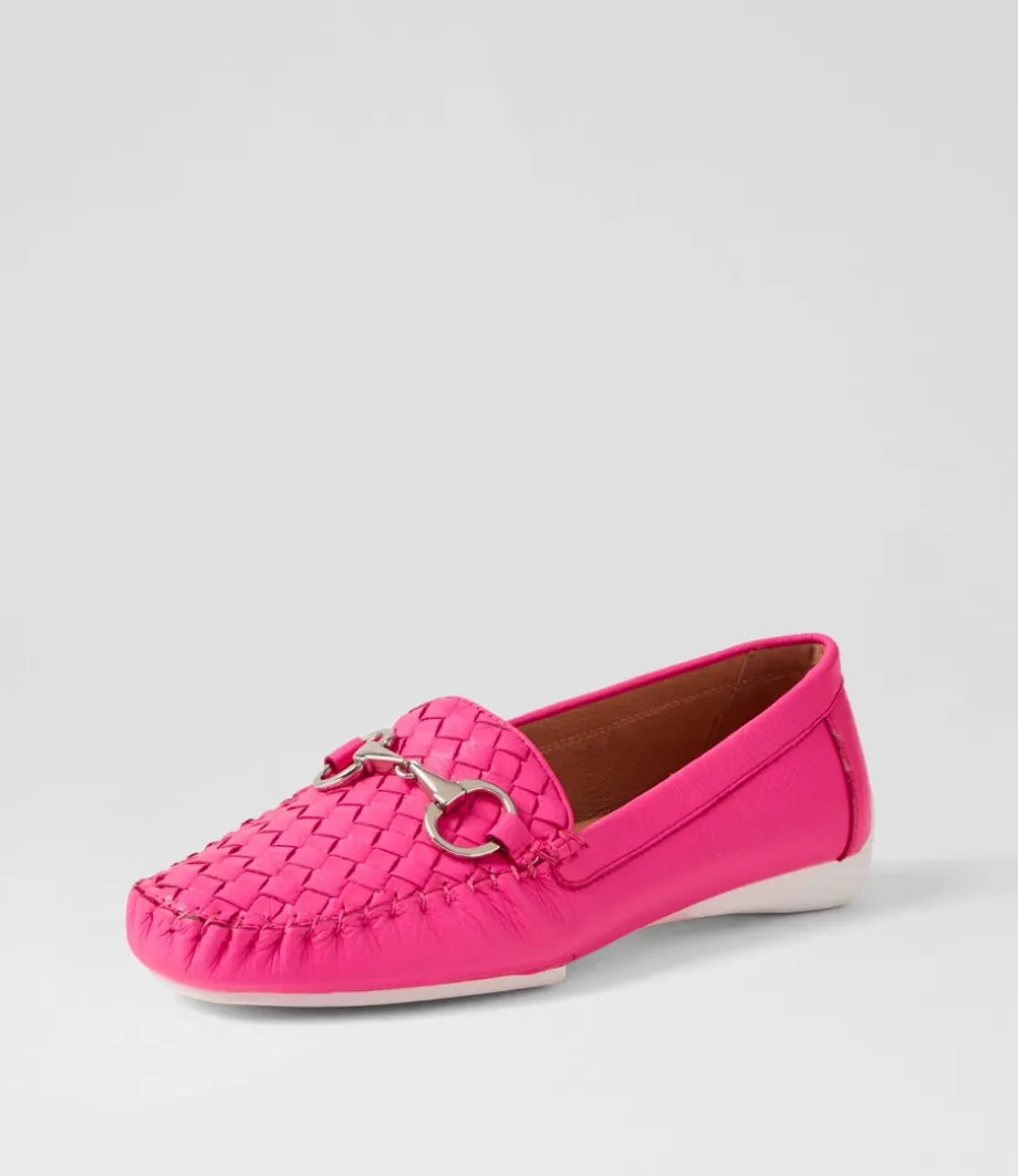 Lille Hot Pink Leather Loafers