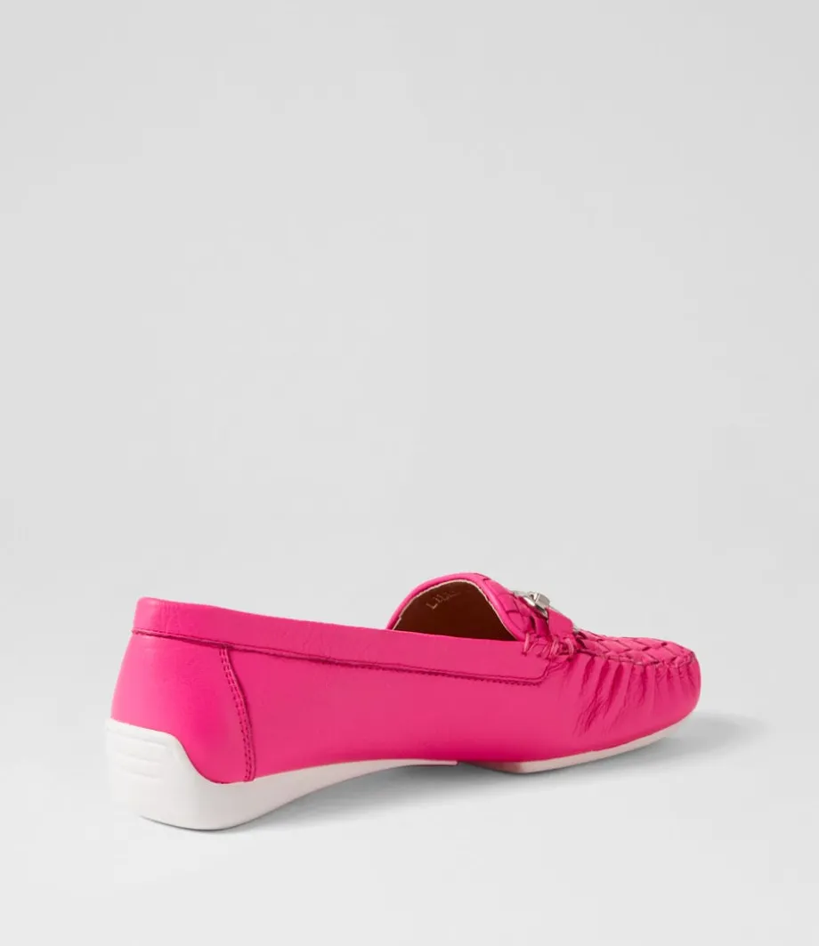 Lille Hot Pink Leather Loafers