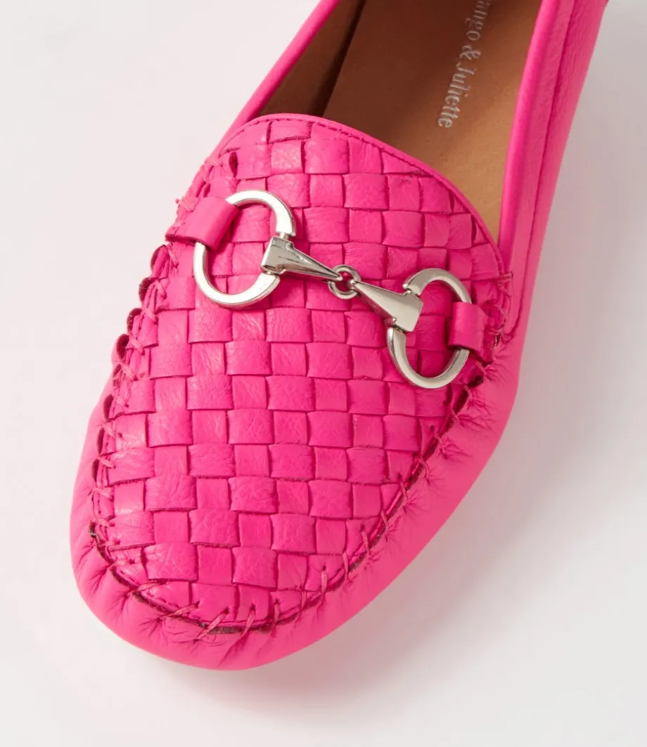 Lille Hot Pink Leather Loafers