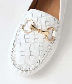 Lille White Leather Loafers
