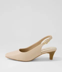 Linden3 Nude Leather Heels