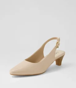Linden3 Nude Leather Heels