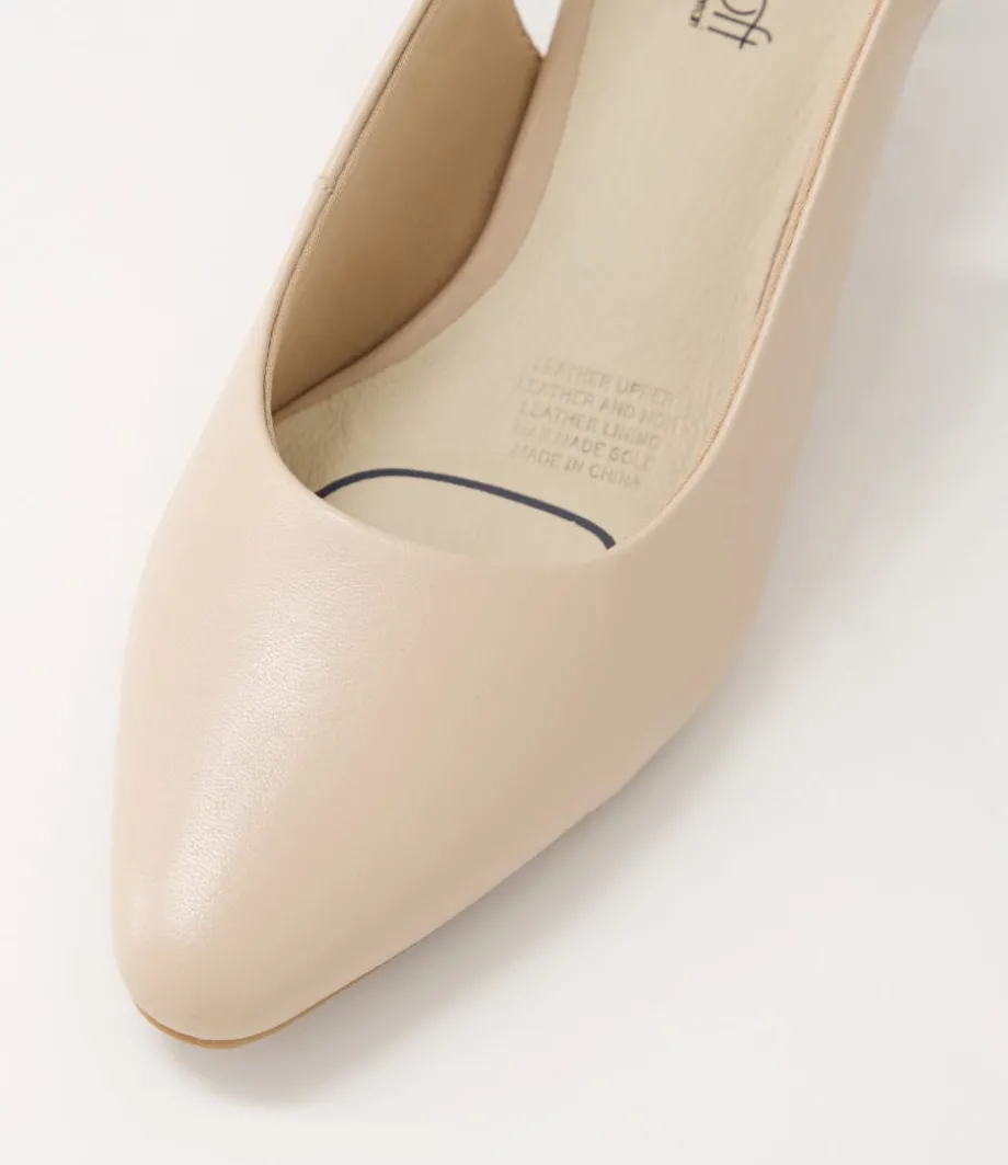 Linden3 Nude Leather Heels