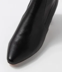 Linta Black Stretch Ankle Boots