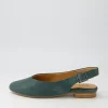 Lisa W Dark Emerald Leather Flat Shoes