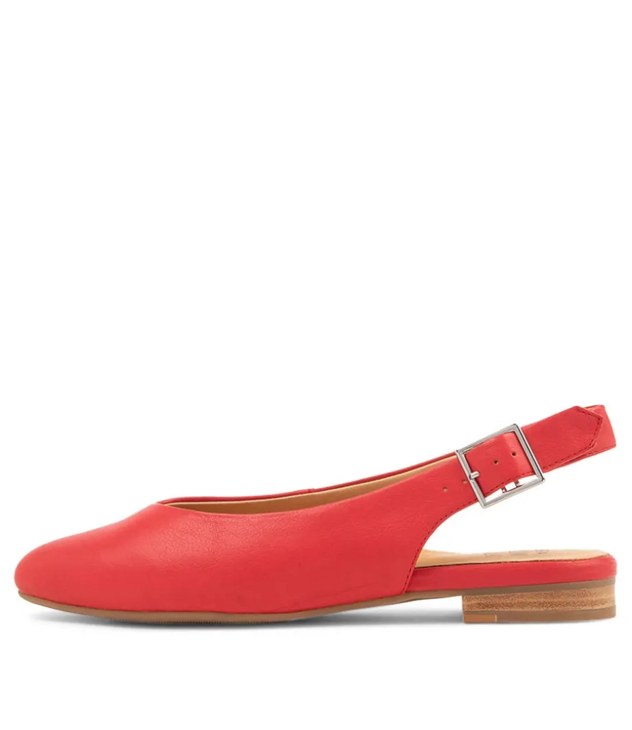 Lisa W Red Leather Flat Shoes