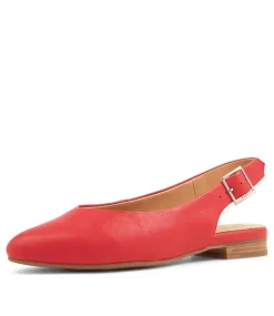 Lisa W Red Leather Flat Shoes