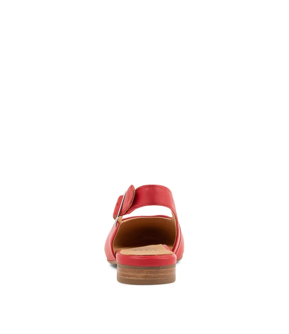 Lisa W Red Leather Flat Shoes