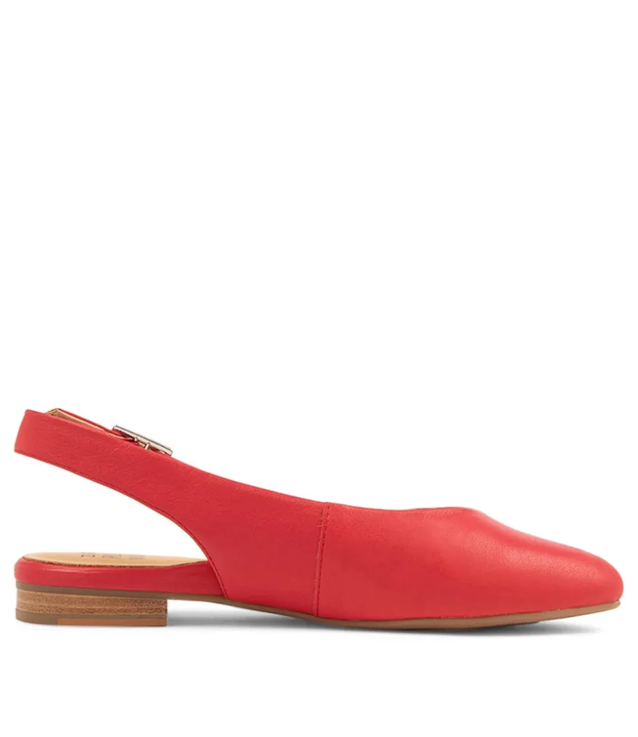 Lisa W Red Leather Flat Shoes
