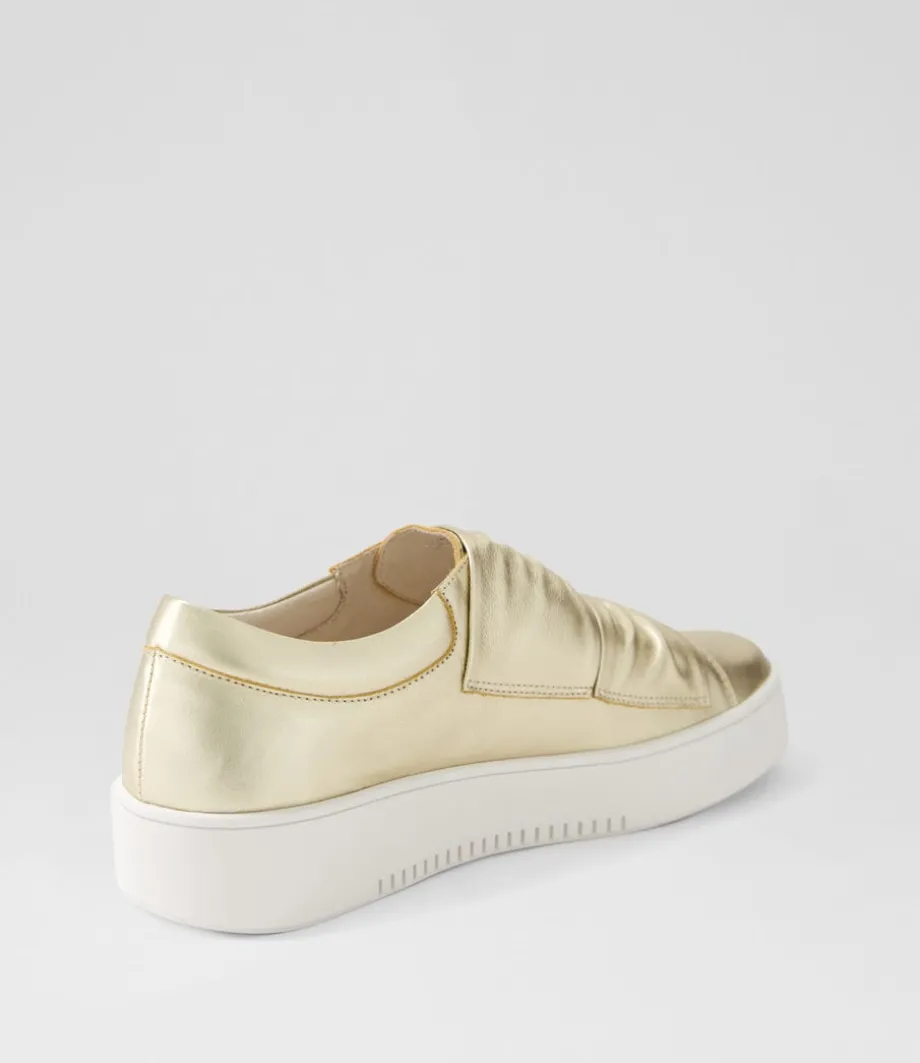 Loja Pale Gold Shine Leather Sneakers