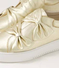 Loja Pale Gold Shine Leather Sneakers