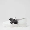 Lokki White Black Satin Leather Sneakers