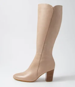 Lonson Cafe Leather Knee High Boots