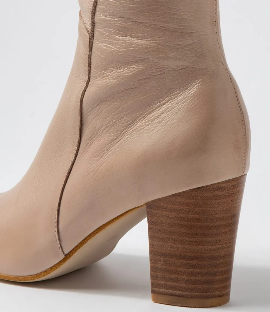 Lonson Cafe Leather Knee High Boots