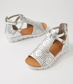 Lopical Silver Leather Sandals