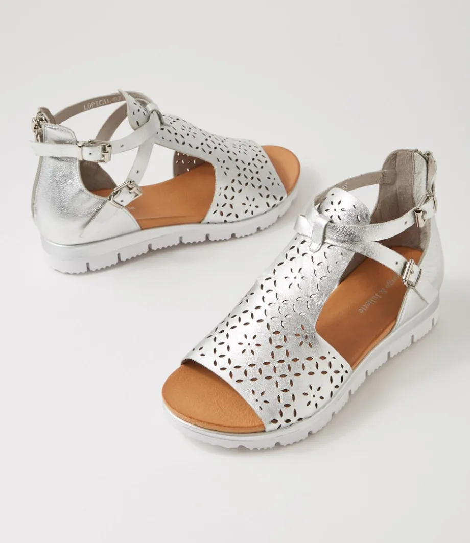 Lopical Silver Leather Sandals