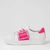 Loredos White Hot Pink Leather Sneakers