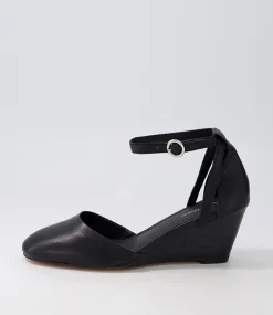 Lorelei Black Leather Heels