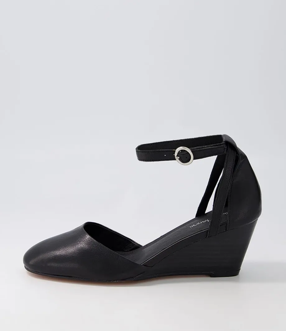 Lorelei Black Leather Heels